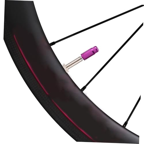 5pcs Tapas de Válvula para Rueda de Bicicleta de Aleación de Aluminio Estilo Francés Morado Previene la Fuga de Aire miniatura 6