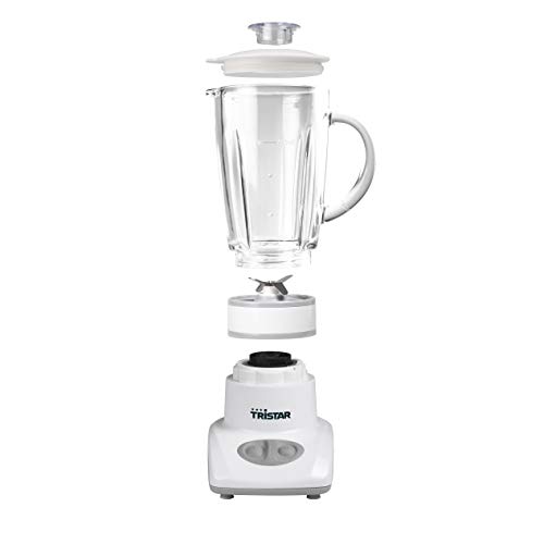 Tristar BL-4431 Blender - Roestvrijstalen messen – Vaatwasbetendige onderdelen -2 Snelheden - 450 ml glazen kan - Compact - Afbeelding 4