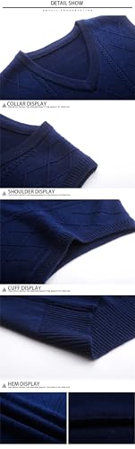 Mens Winter V-Neck Short Slim Fit Solid Color Sleeveless Knitting Sweater Primer Vest2