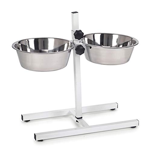 Pro Select Stainless Steel Adjustable Dog Diner Bowl With Two Pet Food Bowls #TOP2