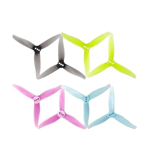 Hélices PC 3016 3 pouces bleues avec axe 2mm pour drone de course FPV