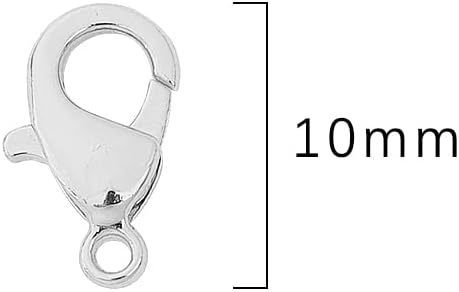 Platinum Plated Lobster Clasps Non Tarnish 10mm 20pcs for Jewelry Making Findings - Image 2