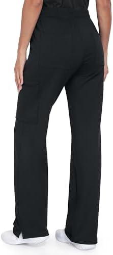 Tapata Wide Leg Scrub Pants for Women - 28/30/32/34 Inseam High Rise Straight Leg Yoga Scrub Uniform Pants with 7 Pockets, 34", Medium, Black — view 7