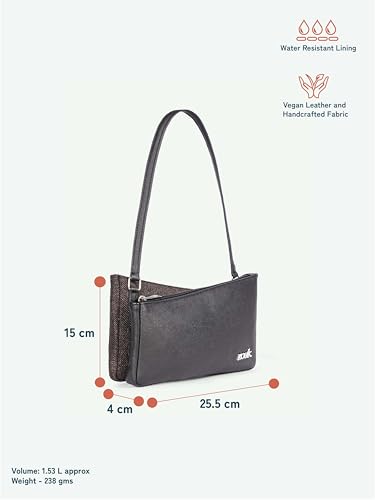 Image of ZOUK Kiya Small Shoulder Bag for Women - Dual-Sided Shoulder Bag with Criss-Cross Design| Handcrafted Purse with Dual Zipper Compartments & Water-Resistant Lining |