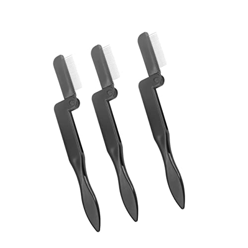 NULYLU Brow Spoolies for Eyebrows Brush Set 3pcs Eyelash Combs Portable Folding Eyebrow Brush