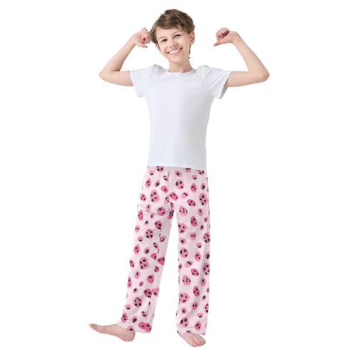 Boys' Pants Cartoon Leopard Cheetah Spots Pink Long Bottoms Jogger Pants Elastic Waist Trousers with Pockets S-XL2