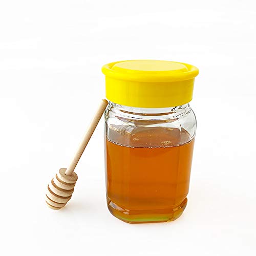 Folinstall 20 Pcs 12 oz Glass Honey Jar with Lids, Honey Containers for Storing and Dispensing Honey on Your Favorite Foods or Drinks, Extra Chalkboard Label, Tag Strings and 20 Honey Dipper Included - Thumbnail 2