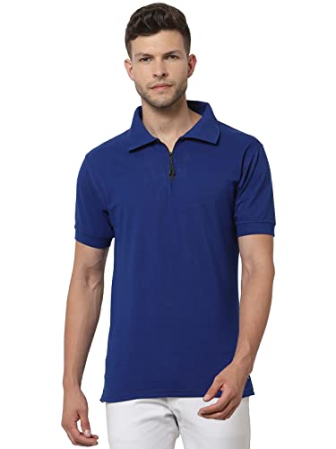 Image of UZARUS Men's Solid Cotton Regular Fit Polo T-Shirt