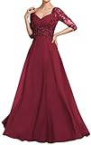 Wedding Guest Dresses for Women A-Line Sweetheart Mother of The Bride Dress with Beading Sequins Win