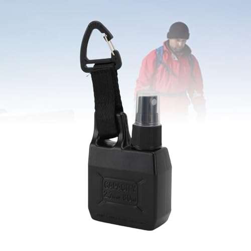Fabater Pusta Mini Butelka ze Spryskiwaczem o Pojemności 80 Ml, Przenośna, Podróżna na Zewnątrz Plastikowa Wisząca Klamra (BLACK)