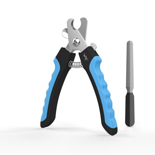 WePet Hundennagelknipser (U10.1), Nagelschere für große Hunderassen mit Quick-Sensor, rasiermesserscharfe Klinge, professionelle Nagelschere mit Sicherheitsstopper und Nagelfeile.Blau