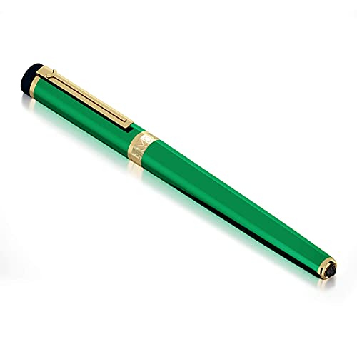 Dryden Designs Fountain Pen - Medium Nib Premium Box | 6 Ink Cartridges Included | Emerald Green #TOP3