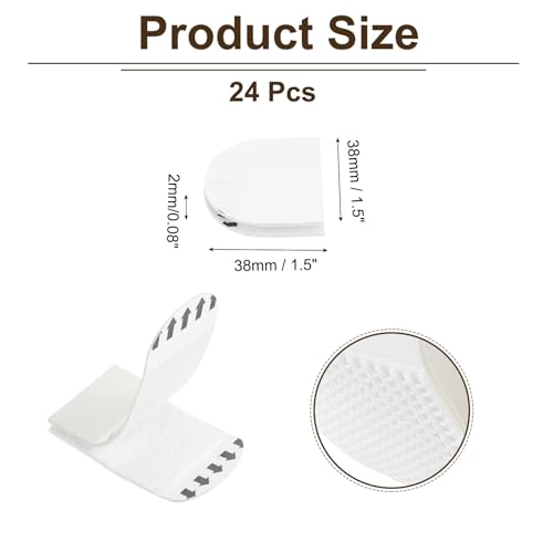 Image of PATIKIL 24 Pairs (48 Strips) Picture Hanging Strips, Heavy Duty Picture Hanging Strips Kit Removable Wall Hanging Strips Without Nails for Decorations, White 38x38mm