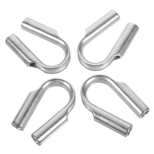 DINHEAROM 4pezzi Ditale Per Cavi in Acciaio Inox Collari Per Funi Metalliche Anelli Di Serraggio Per Cavi Protezione Triangolare Per Metallici