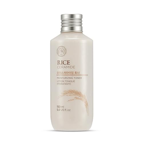 The Face Shop Rice Ceramide Moisturizing Toner – Rice Extract Rice Toner for Face – Strengthens Skin Barrier – Hydrating Targets Dryness – Lightweight Face Moisturizer – Glow Essence Korean Skin Care