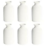 YANLING 6 Pack White Vase Small Ceramic Vases for Decor, White Vases for Flowers Boho Vase for Home Decor, Pampas Grass Vases Dried Flowers Vases
