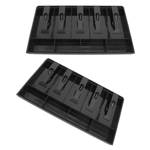 Tiroir caisse enregistreuse noir USHOBE rangement monnaie compact de bureau