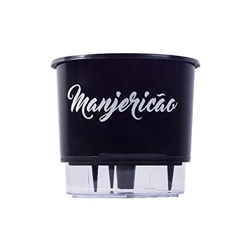 Vaso Plástico Preto Autoirrigável Gourmet Tempero Manjericão