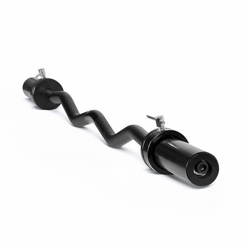 CAP Barbell 47-Inch Olympic Curl Bar - Black | Curl Barbell for Bicep and Tricep Workouts, Strength Training, and Weightlifting