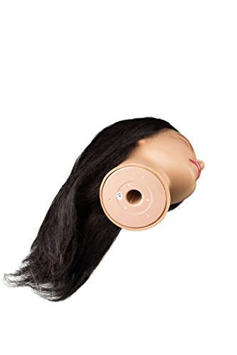 image for Mannequin Head with 100% Human Hair, 22 Inches Long, Dark Brown Shade,