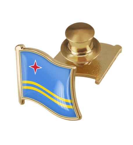 Image of vmcoatdu Country Flag Backs Locking Pin Keepers Locking Clasp Pin Badge International Travel Brooch Metal Alloy Souvenir Pin 0.75x0.7 Inch Small Pin