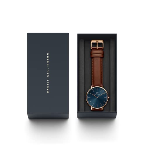 Image of Daniel Wellington Classic Men's Watch - 40mm Case, Japanese Quartz Movement, Mesh Stainless Steel or Leather Strap, Water Resistant, Analog Watch for Men