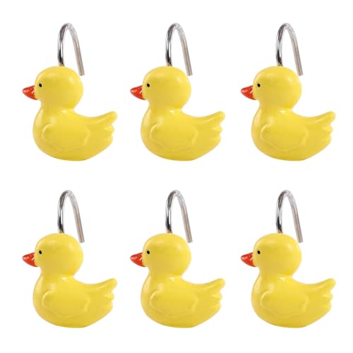 Two Fish Yellow Duck Shower Curtain Hooks