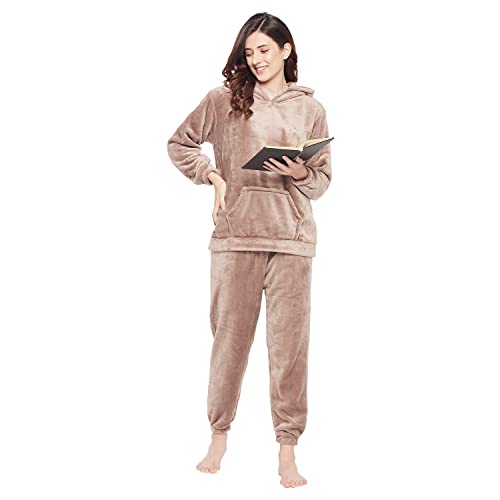 Image of CAMEY Women's Wool Solid Top and Pajama Set (WNT-03 Beige Free Size)