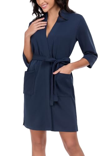 Beuwltpa Bademantel für Damen,Leichter,Kurz Morgenmantel für...