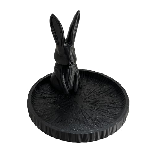 Elegante plato para baratijas, bandeja de joyería para baño, ácido poliláctico con forma de conejo de gato, adorno de exhibición de collares para mesita de noche, sala de estar, mesita de noche, niñas