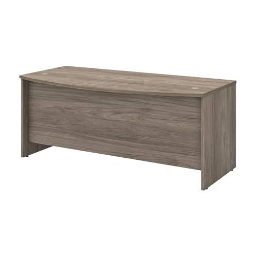 Bush Business Furniture Studio C Bow Front Desk, 72W x 36D, Modern Hickory