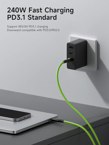 Image of Hagibis USB 4 Cable, 3.3ft Silicone USB C 240W Fast Charging Cable with 8K@60Hz 40Gbps Data Transfer Thunderbolt 4 /3 Video Cord for iPhone 15 /15 Pro Max, iPad, MacBook (90 Magnetic, Silicone)