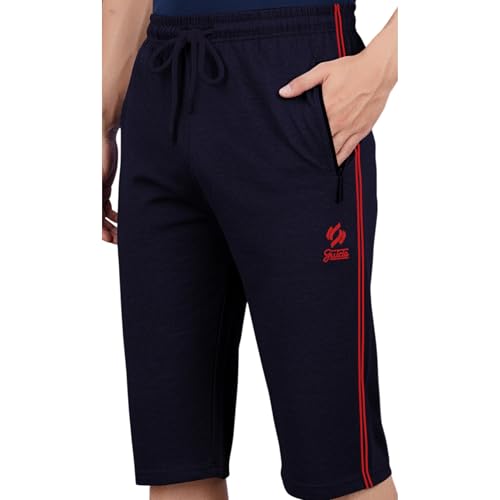 Image of Men's Regular Fit Cotton Three Fourth Capri(Pack of 2)