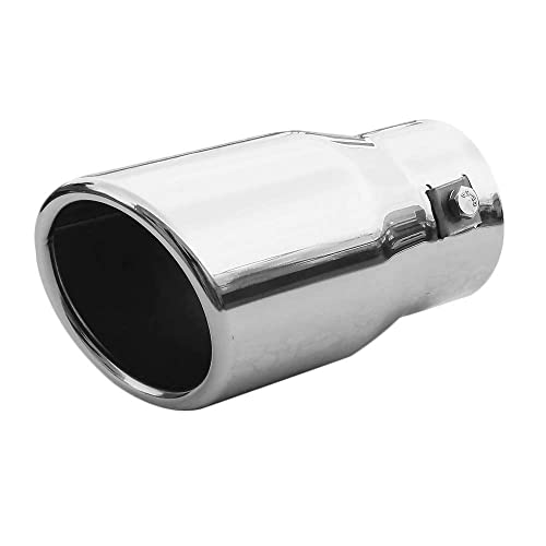 Embout d'échappement rond en acier inoxydable pour voiture Embout d'échappement Tuning universel Silencieux Sport Rond Chromé