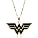 Luunay Film Entourant Wonder Woman W Lettre Alliage Collier Pull Chaîne Porte-Clés Collier Pendentif Bijoux Personnalité Tendance