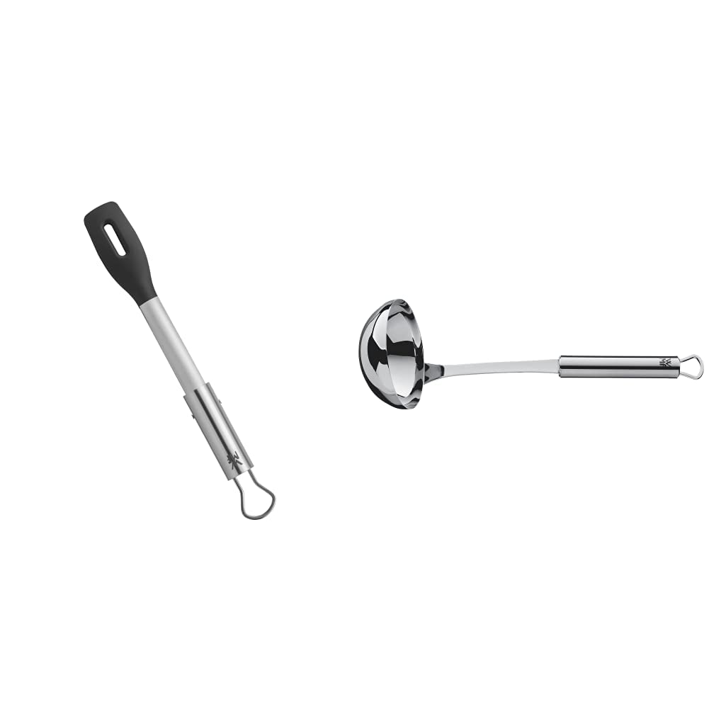 WMF BBQ Servierzange 32,5 cm, Cromargan Edelstahl, Kunststoffkopf, kleine Grillzange für Steak & Schöpflöffel 30 cm Profi Plus Cromargan Edelstahl rostfrei teilmattiert