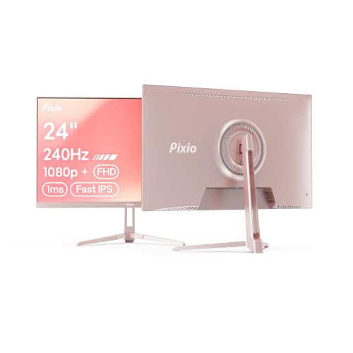 Image of Pixio PX249 Wave Pink Rose Gold 24 inch 240Hz Refresh Rate FHD 1080p Resolution Fast IPS Panel 1ms GTG Response Time Built-in Speakers Gaming Monitor with Adaptive Sync
