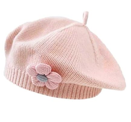 NLAND Bebé Beanie Gorro de Bebé Lindo Boinas de Flores Cálido para Otoño Invierno Unica para bebés recién Nacidos de 0 a 6 Meses,Rosa
