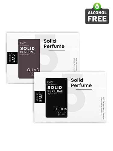 EM5 Pack of 2 Quad & Typhon Solid Perfumes | Alcohol Free Cologne for Men & Women | Non-Greasy Wax Perfume | Strong & Lasting Fragrance | Gifting Set for Him & Her