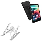 BoxWave Stand and Mount Compatible with Sky Devices Sky PAD8 - QuickSwitch Stand with Cooling Fan, Portable, Multi Angle Viewing Ventilator - Metallic Silver