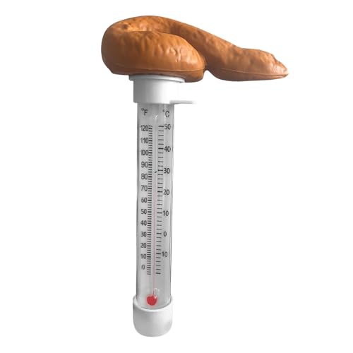 Poop-Shaped Prank Floating Pools Thermometers, Funny Poop Pool Thermometer, Floating Swimming Pool Thermometer Easy Read Temperature for Outdoor & Indoor Swimming Pools, Spas