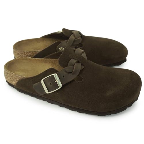 Birkenstock Boston Braided Carafe, sabots en cuir tressé haut de gamme pour l'élégance au quotidien
