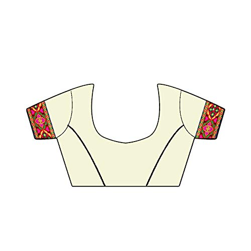 Image of SERONA FABRICS Women's Georgette Embroidered Work Bandhani Printed Saree With Blouse Piece