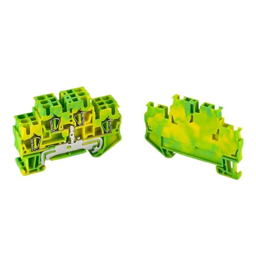 Bornier de terre sans vis rail DIN 2,5 PE double couche avec connexion rapide