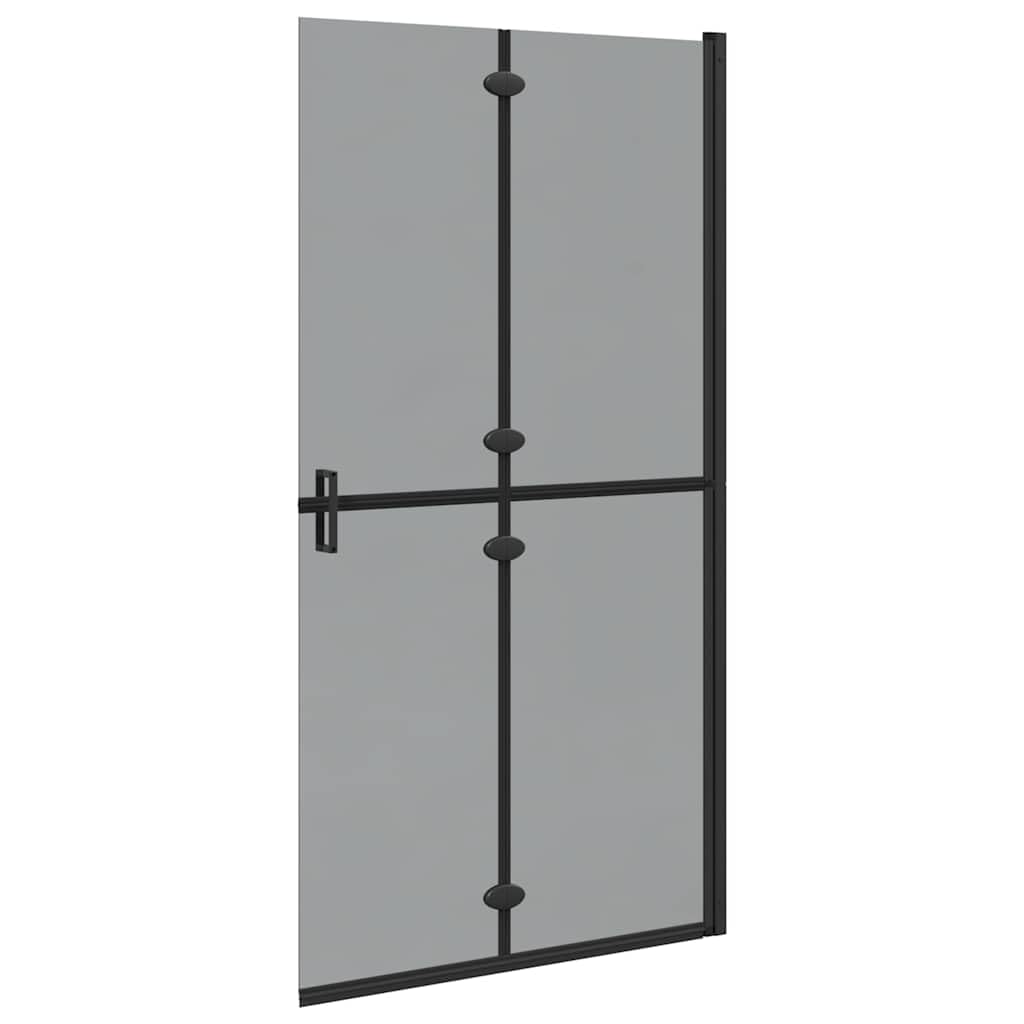Parete doccia pieghevole walk-in, nero, 100 x 6,5 x 190 cm, con telaio in alluminio e vetro di sicurezza, design salvaspazio per bagni moderni, facile da pulire