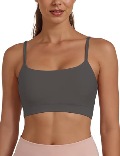 Image of Buauty Sports Bra for Women, U Neck Adjustable Spaghetti Strap Workout Bra with Removable Cups for Yoga Pilates Gym