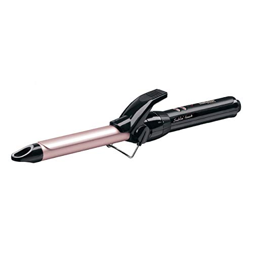 BaByliss C319E Tenacilla de pelo de 19 mm, 10 ajustes de temperatura, moldeador de pelo, cable profesional giratorio, recubrimiento Sublim Touch con punta fría de agarre