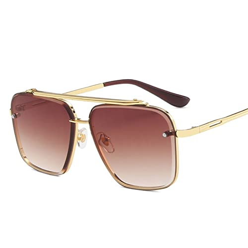 ZENYS Metal Rimless Fashion Retro Photo Driving Decorative Sunglasses for Men and Women (Color : F, Size : 1)