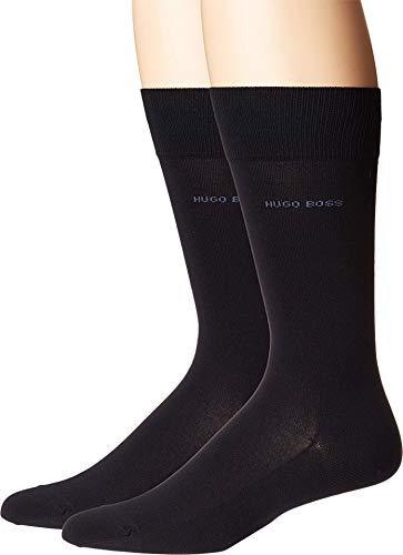 BOSS Hugo Boss 2-Pack Mercerized Egyptian Cotton Socks Dark Blue Men's Shoe Size
