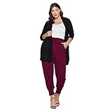 Pastel by Vivienne レディース ハーレム ジョガーパンツ プラスサイズ, バーガンディ, XX-Large Plus